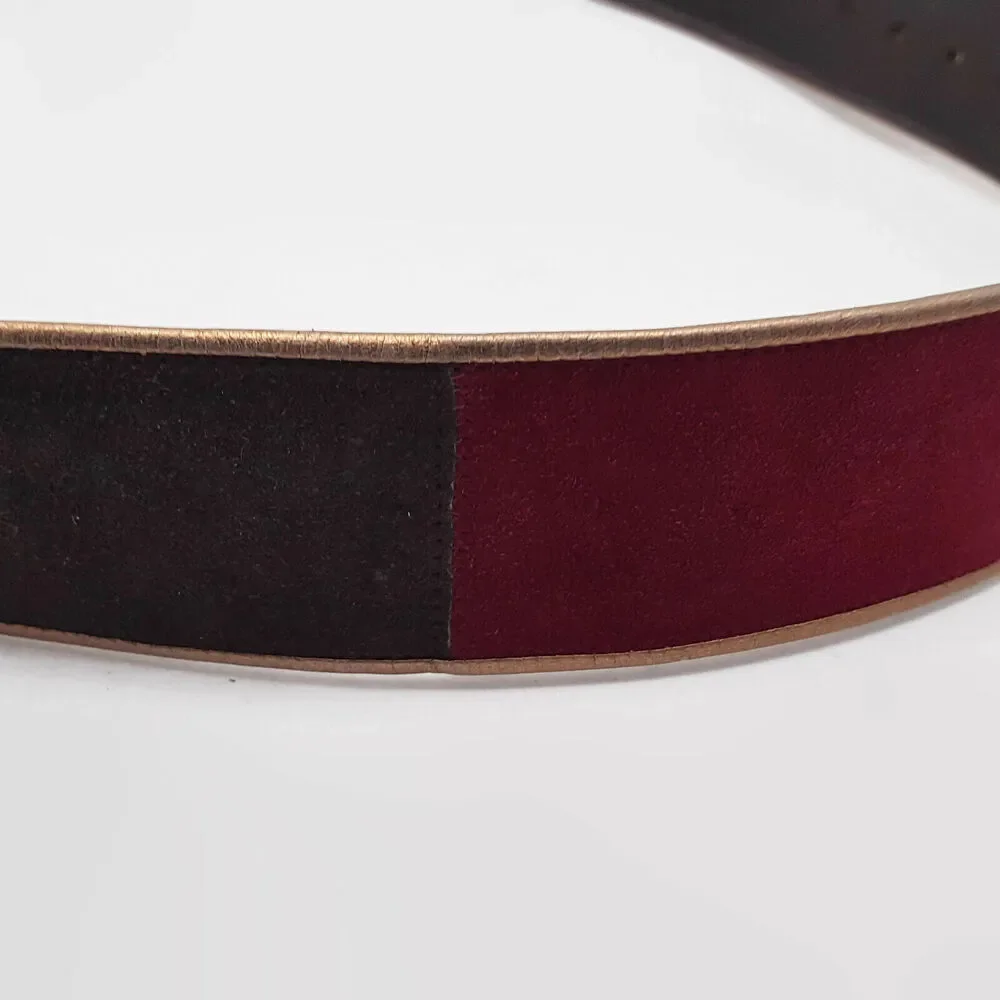 Carlisle Women's Genuine Leather Brown, Red & Green Suede Belt Size S